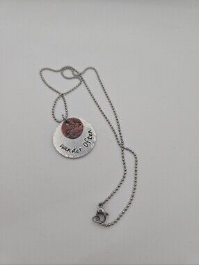 Wander Often Necklace Bear Mountain Trees Aluminum Copper Pendant